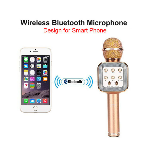 Ασύρματο Bluetooth Mικρόφωνο KARAOKE Hχείο Mp3 Player WSTER WS-1818 Μαύρο