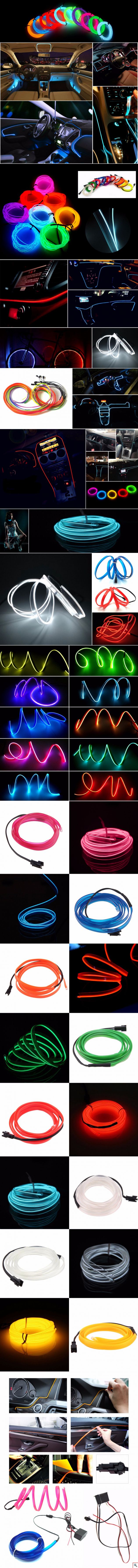 Εύκαμπτο LED Καλώδιο 3m - Φωτιζόμενη Ταινία για την Εσωτερική Διακόσμηση κάθε Αυτοκινήτου - Πράσινο