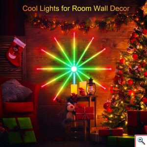 Σετ Ταινίες με Πολύχρωμα RGB LED 6W σε Σχήμα Πυροτεχνήματος Μήκους 0.5m με App Εφαρμογή - Τηλεχειριστήριο & Τροφοδοσία USB