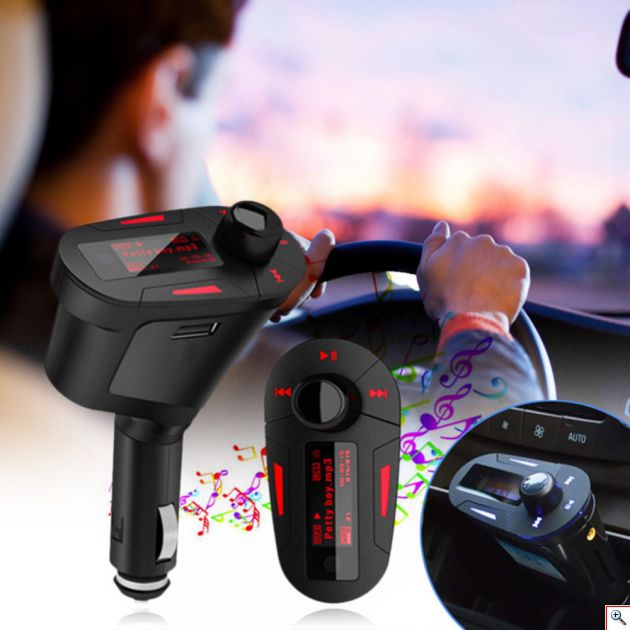Bluetooth Πομπός Αυτοκινήτου USB/AUX/SD MP3 Player & Φορτιστής USB με LCD Οθόνη - Car FM Transmitter