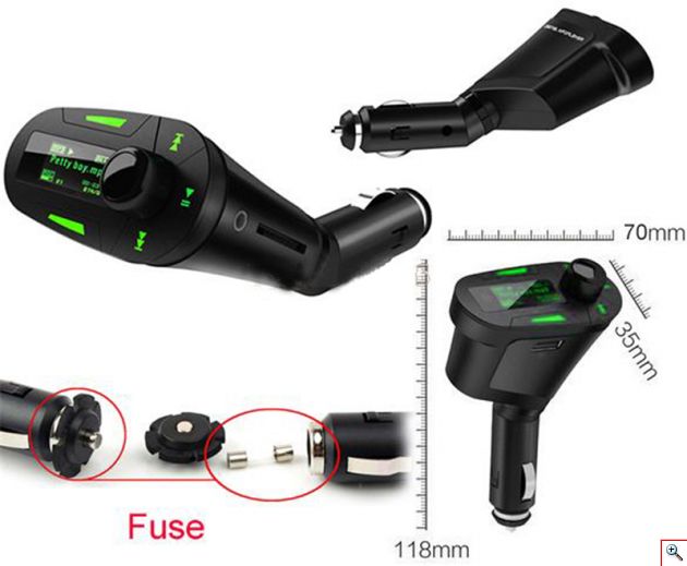 Bluetooth Πομπός Αυτοκινήτου USB/AUX/SD MP3 Player & Φορτιστής USB με LCD Οθόνη - Car FM Transmitter