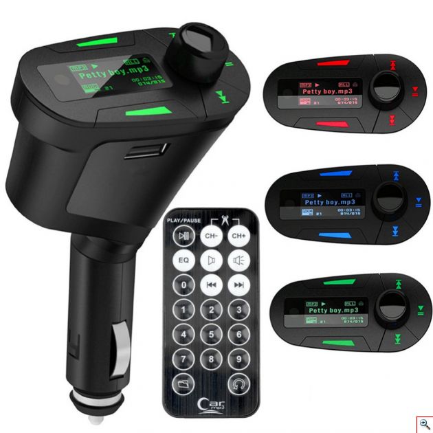 Bluetooth Πομπός Αυτοκινήτου USB/AUX/SD MP3 Player & Φορτιστής USB με LCD Οθόνη - Car FM Transmitter