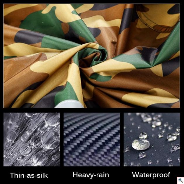 Σετ Αδιάβροχο - Αντιανεμικό Μπουφάν & Παντελόνι - Φόρμα με Αντανακλαστικό 4XL Camouflage Παραλλαγής