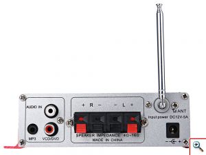 Φορητός Hi-Fi Bluetooth Στέρεο Ραδιοενισχυτής 40W USB, SD, FM MP3 12V - Ενισχυτής Αυτοκινήτου με Τηλεχειριστήριο - Κόκκινο