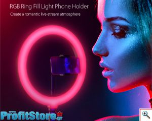 RGB Φωτογραφικό Φωτιστικό Δαχτυλίδι LED 26cm Πολύχρωμο USB με Ασύρματο Χειριστήριο, Τρίποδο & Βάση Στήριξης Κινητού - Ring Light Lamp