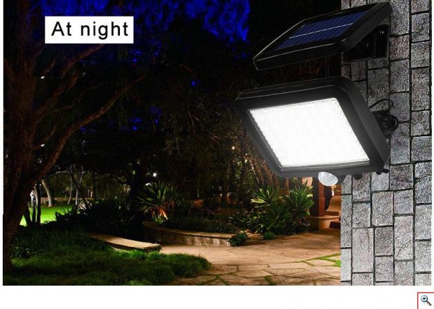 Επιτοίχιος Ηλιακός Προβολέας 56 LED με Ανιχνευτή Κίνησης, Φωτοκύτταρο & Πάνελ Φόρτισης - Ψυχρού Φωτισμού - Solar Panel Led Light w/ Motion Sensor