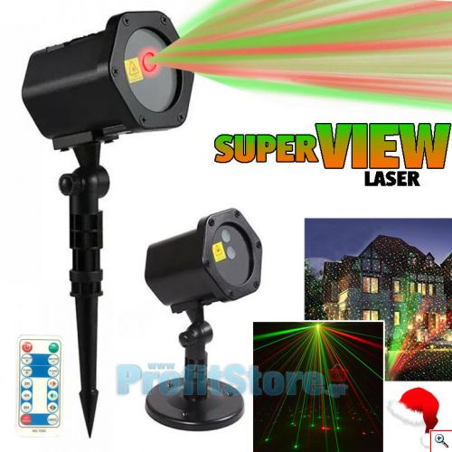 Αδιάβροχος Xmas Προβολέας SuperView Laser Πράσινο / Κόκκινο - Διακοσμητικός Χριστουγεννιάτικος Νυχτερινός Φωτισμός - Προτζέκτορας με Τηλεχειριστήριο - Christmas Light