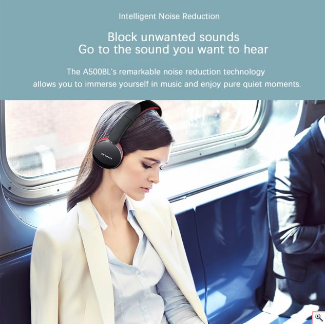 Ασύρματα & Ενσύρματα On-Ear Ακουστικά AWEI A500BL Bluetooth Headphones Aux, Handsfree με Μικρόφωνο - Foldable Wireless Headset Noise Canceling