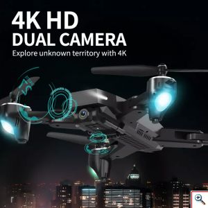 Αναδιπλούμενο Τετρακόπτερο Drone με Διπλή Κάμερα 4K HD WiFi με - Τηλεχειριστήριο - Συνδεσιμότητα με Κινητά & GPS
