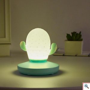 Επαναφορτιζόμενο Διακοσμητικό Φωτιστικό Νυχτός LED σε Σχήμα Κάκτου από Σιλικόνη με Τρία Επίπεδα Έντασης Φωτισμού 10x10x13cm σε Διάφορα Χρώματα