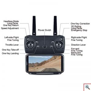 Ronshin® Αναδιπλούμενο Τετρακόπτερο Drone 4K HD 2.4GHz WiFi με Ευρυγώνιο Φακό - Τηλεχειριστήριο - Συνδεσιμότητα με Κινητά & Τσάντα Μεταφοράς