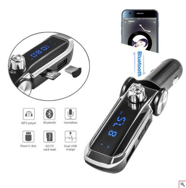 Πομπός - Αναμεταδότης Αυτοκινήτου Bluetooth USB, TF, MP3 Player & Ταχύ - Φορτιστής Handsfree - Car FM Transmitter