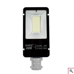 FOYU® LED Αδιάβροχος Ηλιακός Προβολέας Δρόμου 100W με Τηλεχειριστήριο & Χρονοδιακόπτη