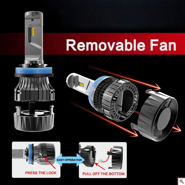 LED Φώτα Αυτοκινήτου Angle Adjust H4 10000LM (2x5000) 60W (2x30W) 6500K CAN BUS 9-32V profitstore