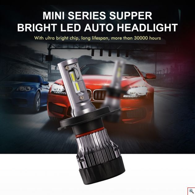 LED Φώτα Αυτοκινήτου Angle Adjust H4 10000LM (2x5000) 60W (2x30W) 6500K CAN BUS 9-32V