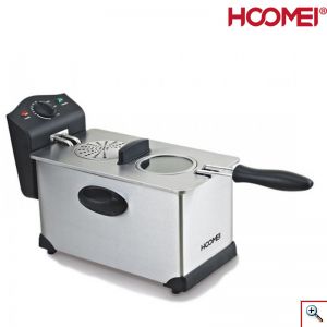 Hoomei® Επαγγελματική Ανοξείδωτη Φριτέζα Λαδιού 2000W με Αποσπώμενο Κάδο 3.5lt & Ρυθμιζόμενο Θερμοστάτη HM-5335 - Ασημί