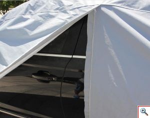 Heavy Duty Αδιάβροχη Oxford Κουκούλα Αυτοκινήτου Anti UV με Αντανακλαστικές Ταινίες, Λάστιχο & Φερμουάρ CARSUN Large 480x175x120cm - Μπλε