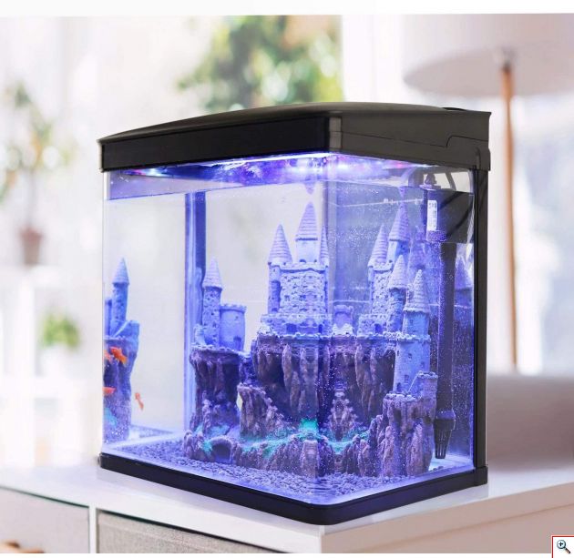 Mini Ενυδρείο - 14L με Φωτισμό LED, Αντλία Νερού και Φίλτρο, Μαύρο Nobleza 30019