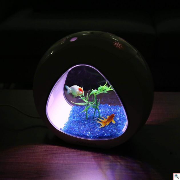 Mini Ενυδρείο - Δύο όψεων με Φωτισμό LED, Αντλία Νερού και Φίλτρο, Nobleza Πράσινο 30033