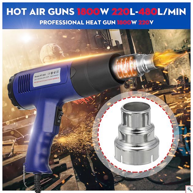 Πιστόλι Θερμού Αέρα 650℃ Retune 1800W - Heat Gun