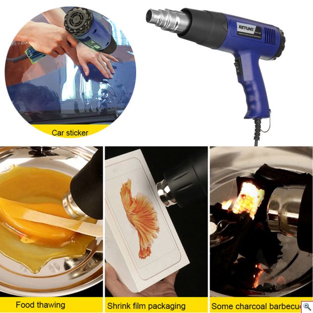 Πιστόλι Θερμού Αέρα 650℃ Retune 1800W - Heat Gun
