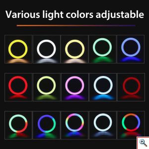 Μεγάλο RGB Ring Light LED 45cm Πολύχρωμο Αφής με Ασύρματο Χειριστήριο & 2 x USB Φορτιστής - Φωτογραφικό Φωτιστικό Δαχτυλίδι Τρίποδο & 3 x Βάση Στήριξης Κινητού