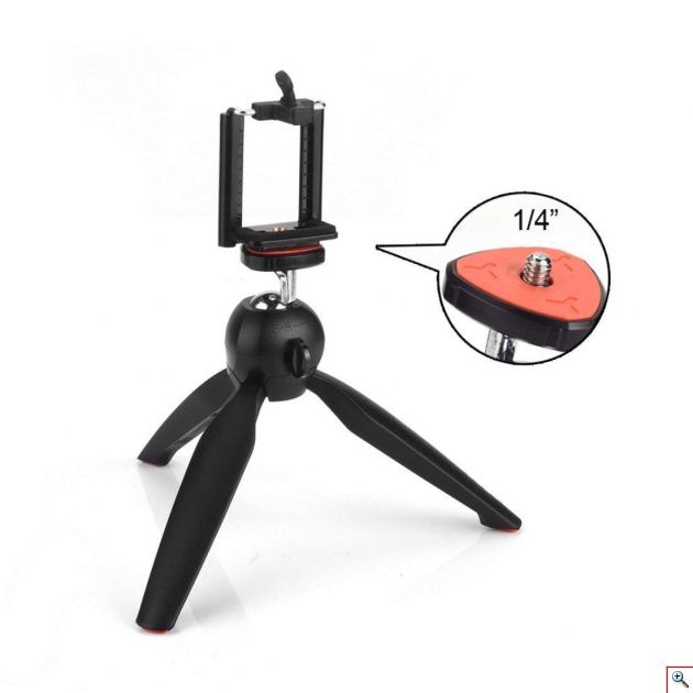 Μίνι Τρίποδο 360° Selfiestick, Grip για Κινητά, Φωτογραφική Μηχανή, Action Camera - Rotatable Pocket Tripod
