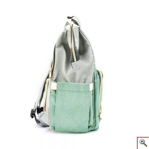 Τσάντα Μωρού Πλάτης Mommy Bag Backpack AiFi – Κυανό, Γκρι Ριγέ