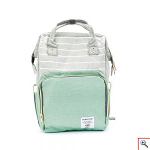 Τσάντα Μωρού Πλάτης Mommy Bag Backpack AiFi – Κυανό, Γκρι Ριγέ