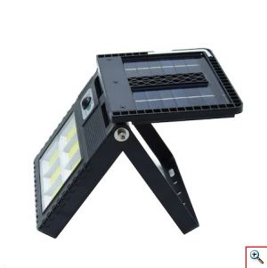 Αδιάβροχος Επιτοίχιος Ηλιακός Προβολέας COB LED με Τηλεχειριστήριο - Ανιχνευτή Κίνησης & 3 Λειτουργίες Φωτισμού - Μαύρος