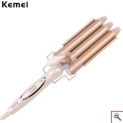 Τριπλό Ηλεκτρικό Ψαλίδι για Κυματιστό Look - KEMEI KM-1010 IONIC