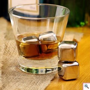 Ανοξείδωτα Μεταλλικά Παγάκια που δεν λιώνουν ποτέ - Σετ 6 τεμαχίων