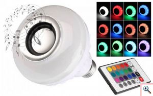 Λάμπα LED με ηχείο και σύνδεση bluetooth που αλλάζει χρώματα και παίζει μουσική