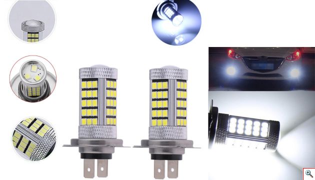 Λαμπτήρας Μοτοσυκλέτας Αυτοκινήτου με 63 LED H4 6500K
