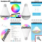 Bluetooth Πολύχρωμη Λάμπα LED 6W & Ηχείο 3W E27 για Android & iOS