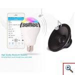 Bluetooth Πολύχρωμη Λάμπα LED 6W & Ηχείο 3W E27 για Android & iOS