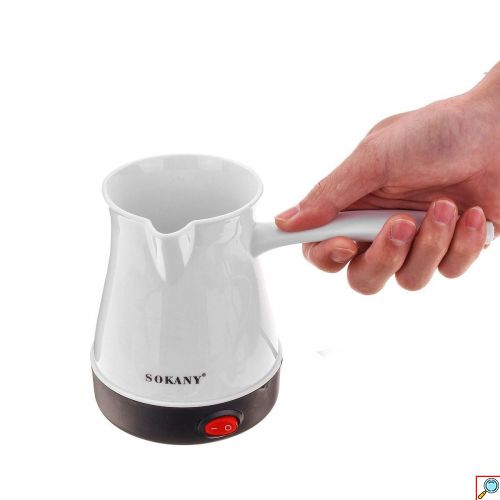 Sokany Ηλεκτρικό Μπρίκι Ελληνικού Καφέ 600W με Χωρητικότητα 500ml Λευκό 