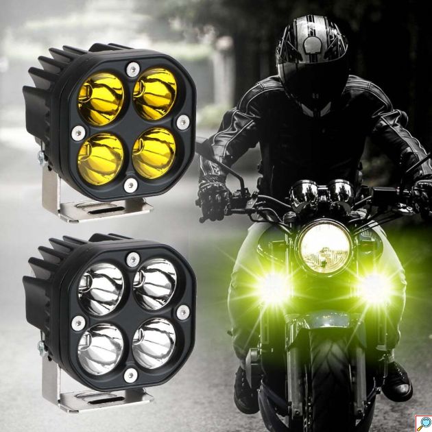 Σετ Αδιάβροχα Προβολάκια LED 9000lm Ομίχλης 80W Ψυχρού Λευκού Φωτισμού 6000K Αυτοκινήτου, Μηχανής 12V & 24V IP67 Σετ 2 Κομμάτια & Διακόπτης ON / OFF