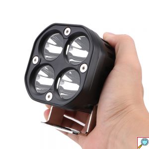 Αδιάβροχα Προβολάκια Amber LED Ομίχλης 40W Θερμού Φωτισμού 3500K Αυτοκινήτου, Μηχανής 12V & 24V 4500 Lumens IP67 Σετ 2 Κομμάτια & Διακόπτης ON / OFF