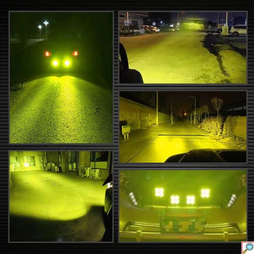 Αδιάβροχος Προβολέας Amber LED Ομίχλης 40W Θερμού Φωτισμού 3000K 12V 4500Lumens IP67