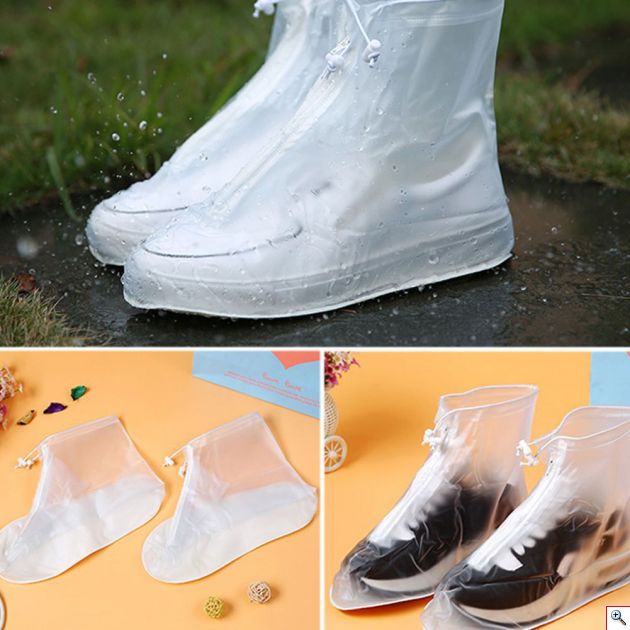 Προστατευτικά Αδιάβροχα & Αντιολισθητικά Καλύμματα Παπουτσιών από Καουτσούκ με Φερμουάρ - Waterproof Shoe Cover