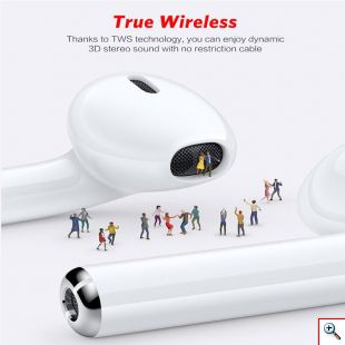 Ασύρματα Ακουστικά TWS Bluetooth 5.0 με Κουμπί, Καλώδιο & Θήκη Φόρτισης - Wireless Earphones