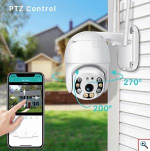ICSee Αδιάβροχη Έξυπνη PTZ Κάμερα Ασφαλείας 3MP 1080p με WiFi - Αpp Εφαρμογή Παρακολούθησης - Νυχτερινή Λήψη & Μικρόφωνο