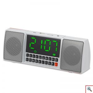 Επαναφορτιζόμενο Multimedia Ασύρματο Ηχείο Bluetooth με Ρολόι Ξυπνητήρι, Μικρόφωνο, USB/TF-SD/FM & Hands-Free