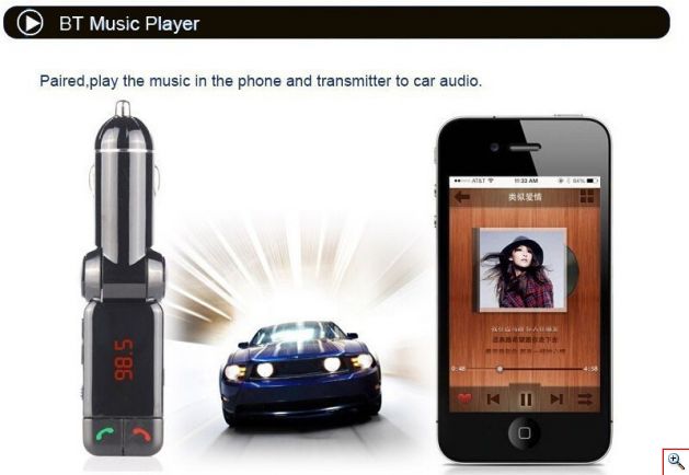 Bluetooth USB/SD MP3 Player & Φορτιστής 2x USB 2,1A Αυτοκινήτου - Car FM Transmitter
