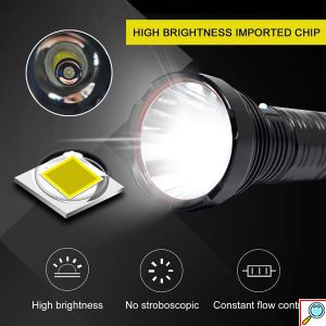 Αδιάβροχος Επαναφορτιζόμενος LED Φακός 1800LM 6000K με Δυνατότητα Εστίασης Δέσμης - 5 Λειτουργίες Φωτισμού & Βαλιτσάκι Μεταφοράς
