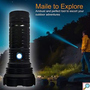 Αδιάβροχος Επαναφορτιζόμενος LED Φακός 1800LM 6000K με Δυνατότητα Εστίασης Δέσμης - 5 Λειτουργίες Φωτισμού & Βαλιτσάκι Μεταφοράς