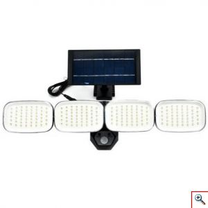 Αδιάβροχο Επιτοίχιο Ηλιακό Φωτιστικό 200LED SMD με Ανιχνευτή Κίνησης - Αισθητήρα Φωτός & Τηλεχειρισμό Μαύρο KXK-601