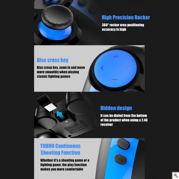 Ασύρματο Τηλεχειριστήριο Παιχνιδιών iPega® Bluetooth Gamepad για PC Υπολογιστή & Κινητά Ios & Android - Τηλεχειριστήριο Κινητών για Gaming