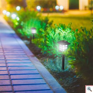 Σετ 6 x Ηλιακό Φωτιστικό Κήπου LED 39cm Αδιάβροχο Καρφωτό Χωνευτό Χώματος με Ηλιακό Πάνελ & Φωτοκύτταρο